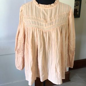 Universal Threads peasant style blouse in dusty peach color. Ptp 27” size XL.
